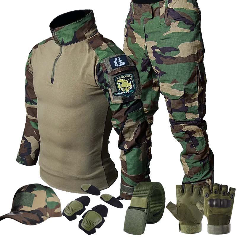 Hunting Outdoor Shirts - Taktyczny Zestaw Uniformu Cargo w Kolorze