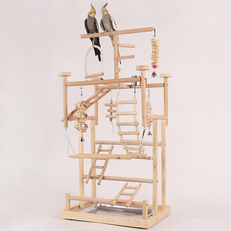 Tree Stand Ladder - Drewniany stojak do zabawy dla ptaków,