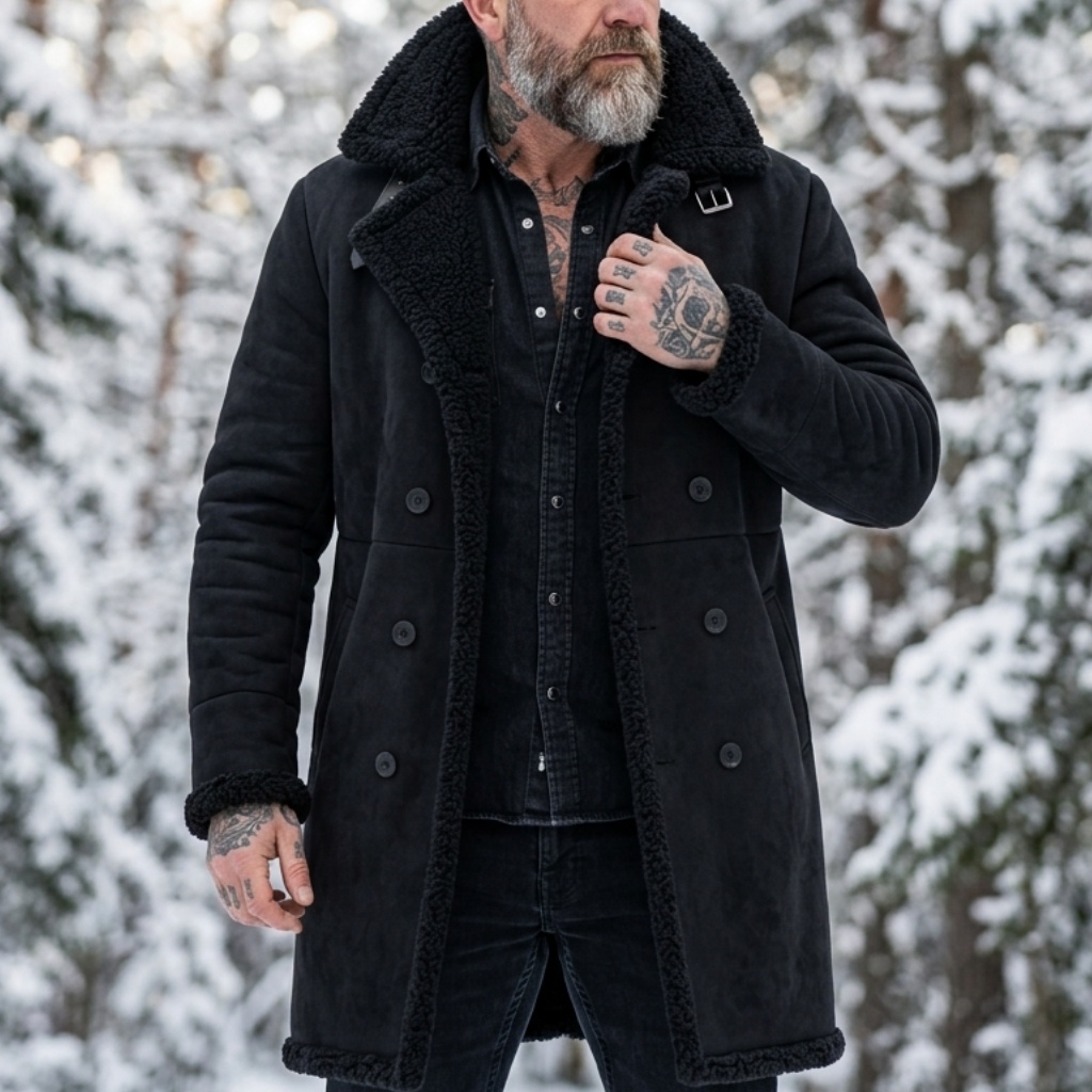 Hunting Outdoor Jacket - Męska kurtka zimowa z imitacji zamszu,