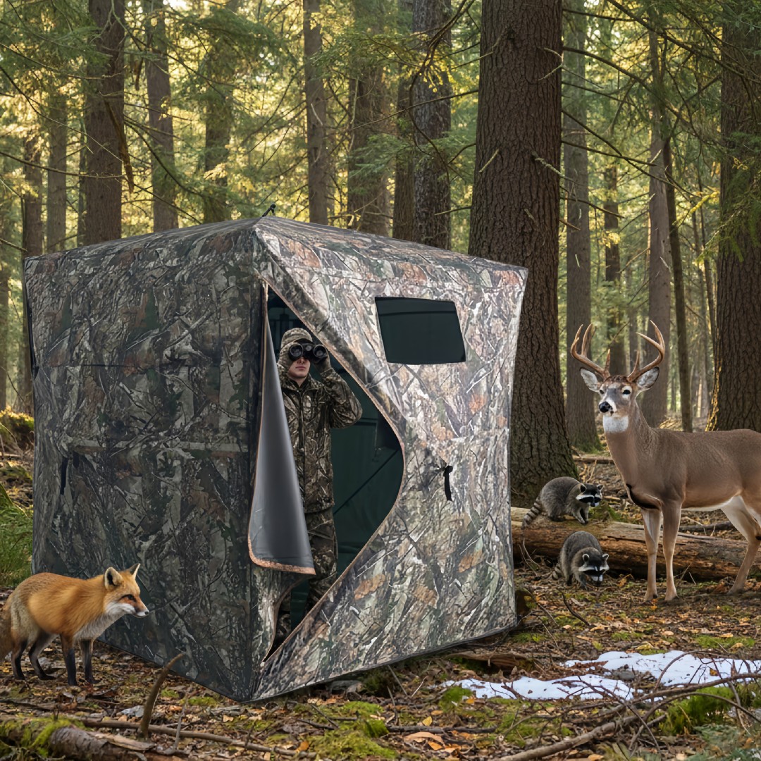 Hunting Outdoors - Kamuflażowa namiotowa budka myśliwska z łatwym