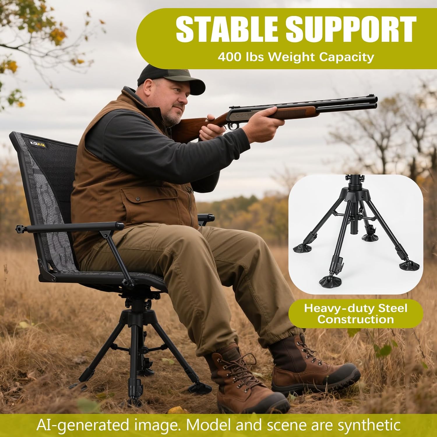 Obrotowe krzesło myśliwskie, c – Hunting And Fishing Outdoor Chairs recenzja i cena