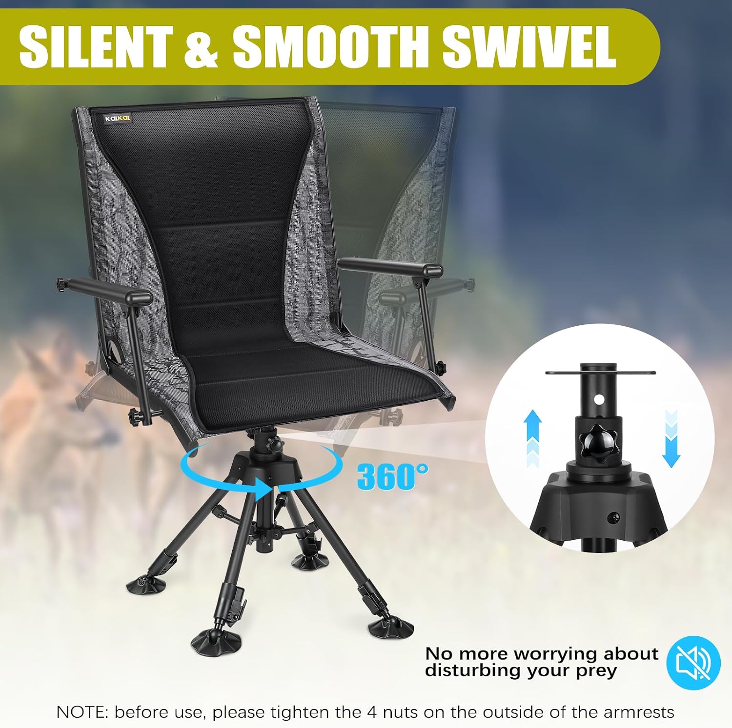 Obrotowe krzesło myśliwskie, c – Hunting And Fishing Outdoor Chairs recenzja i cena